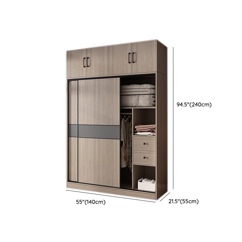 Rustic Brown Self-supporting Armoire Cabinet Pine with Shelves - image 18