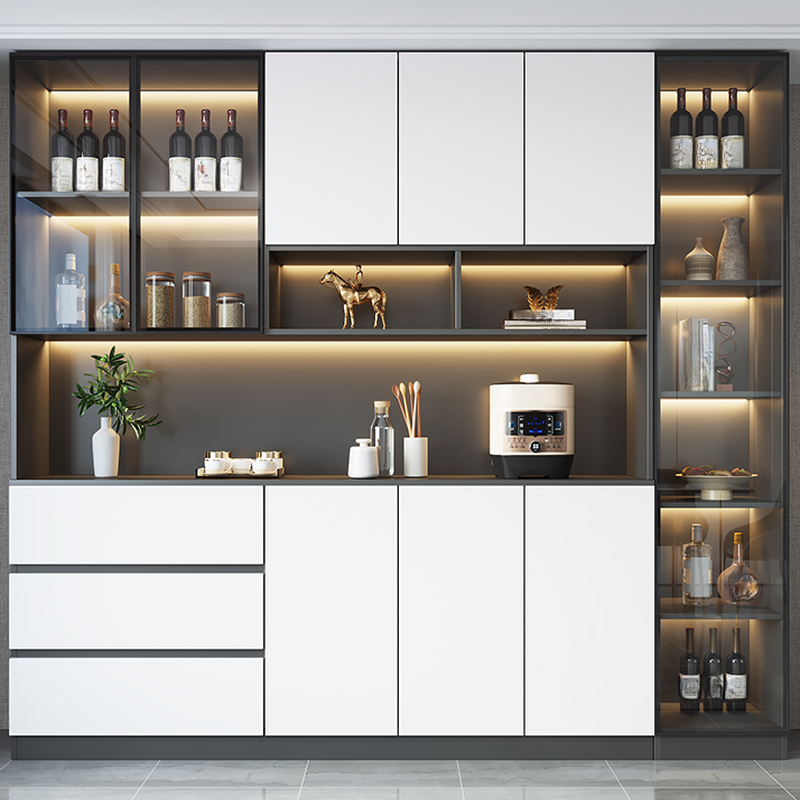 Standard/Wide Chalk 3 Drawers Closet 2 Shelves/1 Shelf Glass Doors Functional Storage Cabinet Sideboard