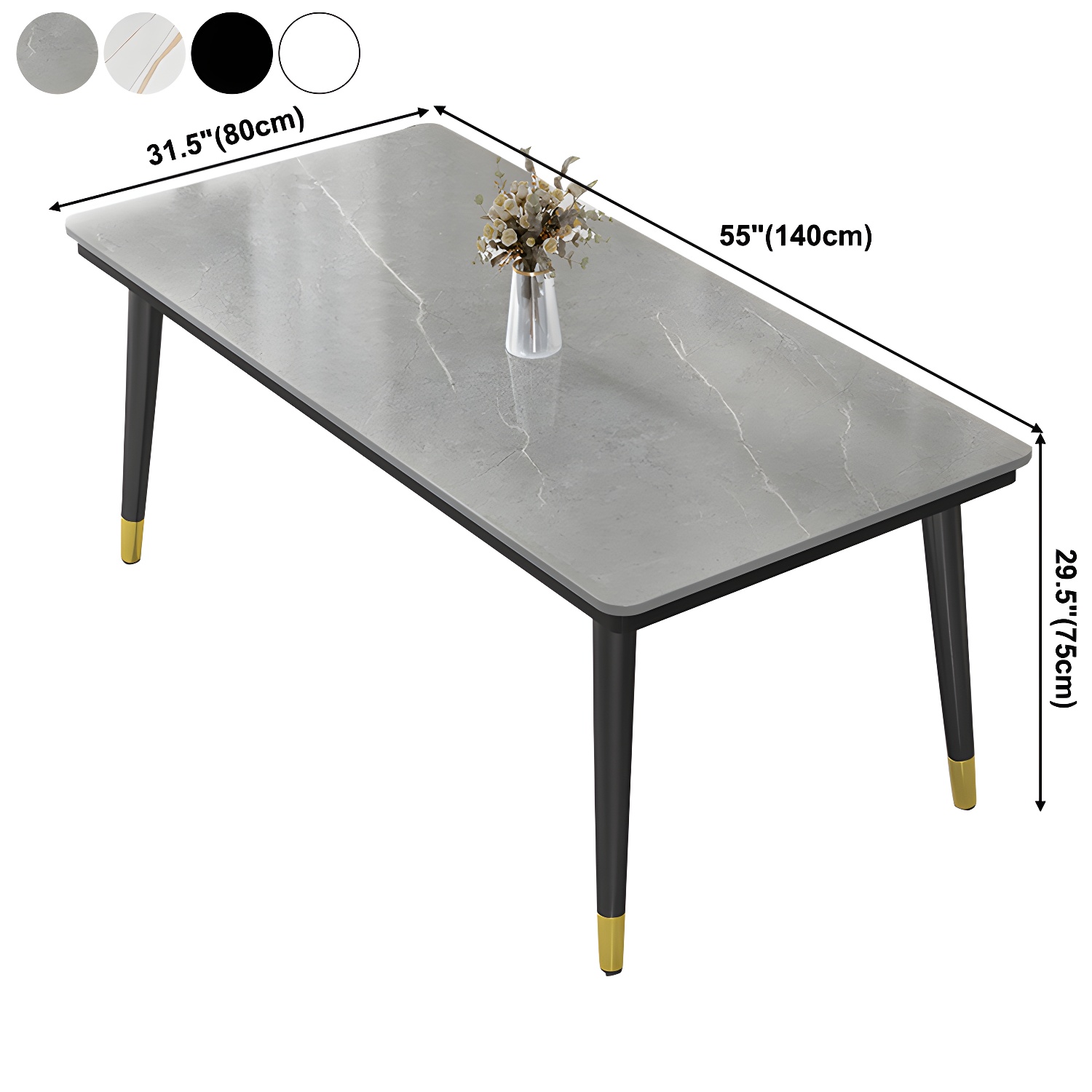 Industrial Standard Rectangle Shape Dining Table Sintered Stone Top Dining Table for Kitchen - image 15