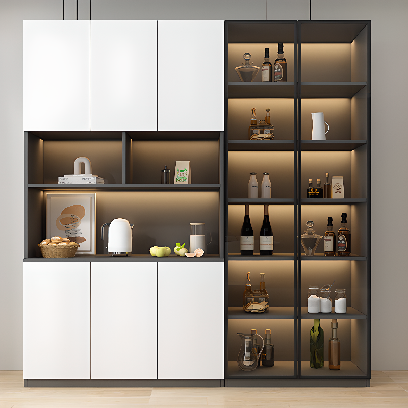 Two Toned Unclosed & Self-supporting Wide Sideboard with 2 Shelves & Benchtop - image 12