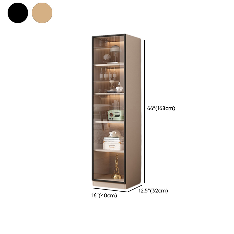 Simple Rectangular Standalone Accent Cabinet with Closet, Laminate Countertop, Glazed Door, and Sand Top - image 13