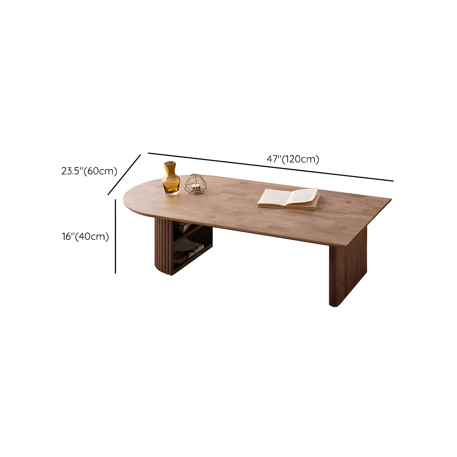 Modern Brown Wood Coffee Table with Rectangular Top and Brown Base - image 10
