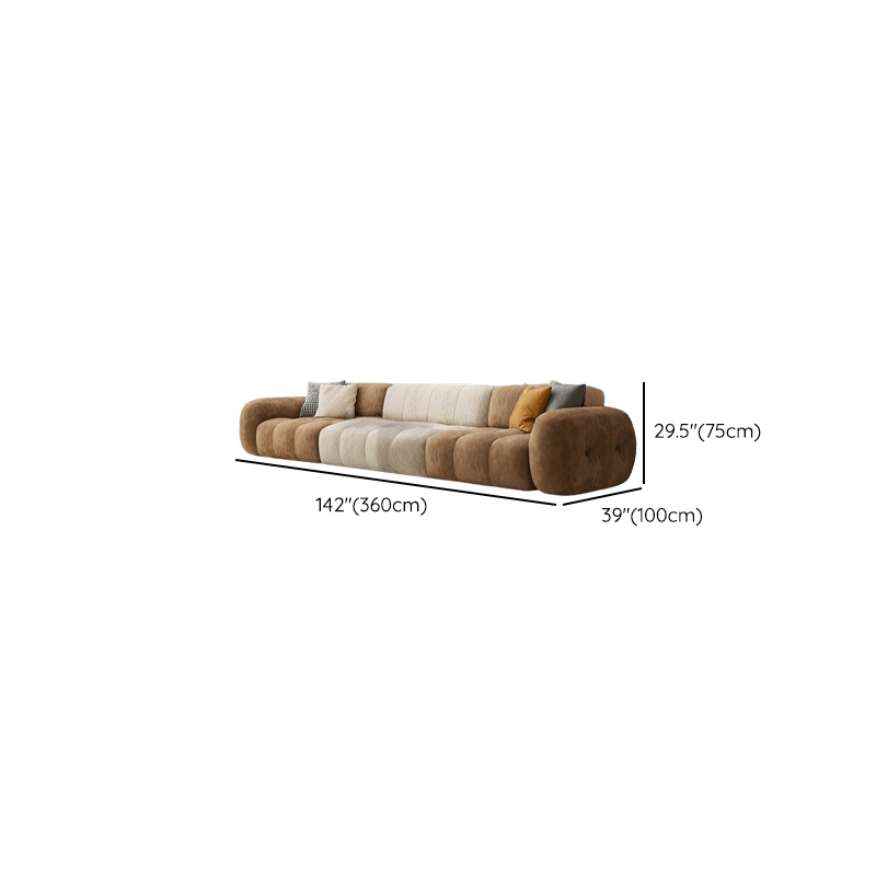 Channel Back L-Shape/Straight Right Hand Facing/Horizontal Sofa Recliner/Sofa Couch in Brown/Beige with Concealed Support & Pine Wood Frame for Living Room - image 21