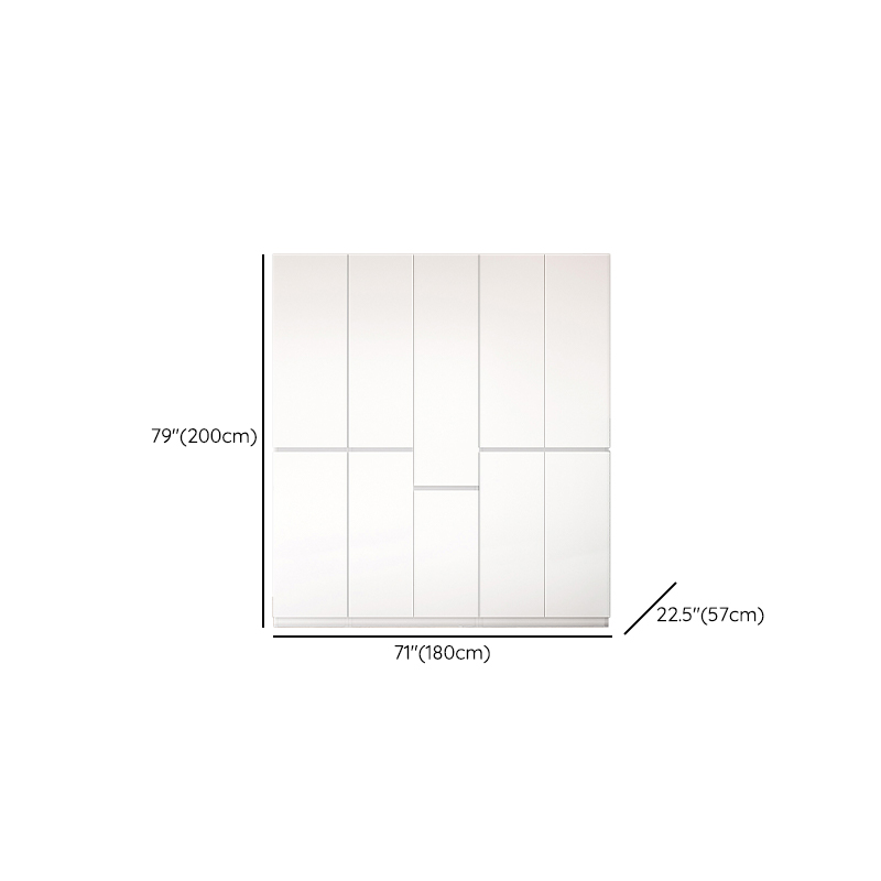 White Modish Steel Armoire Cabinet with Adaptable Shelf, Soft Close Drawer, Soft Close Door, and Clothing Rod - image 9