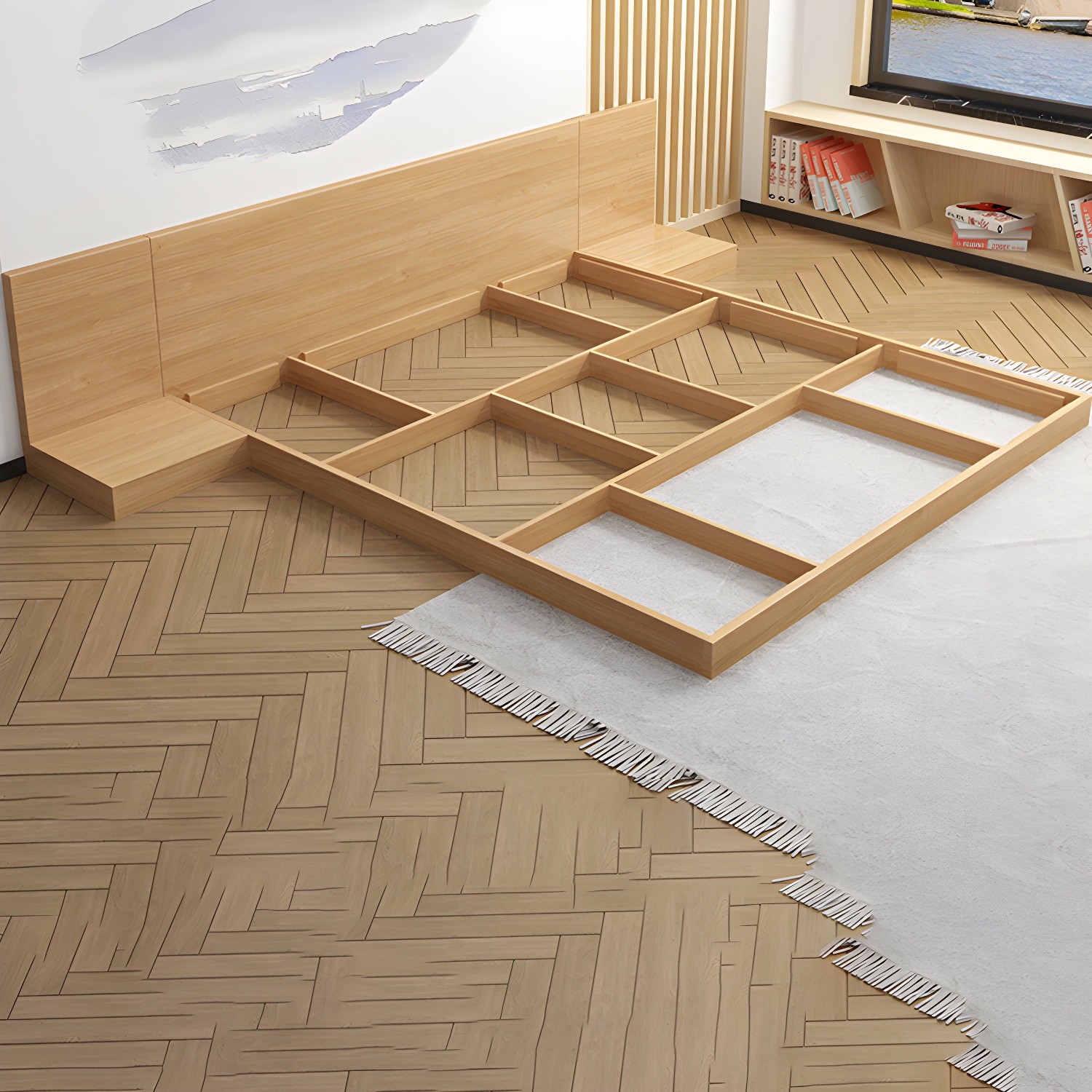 Solid Wood Platform Bed Mid-Century Modern Platform Bed Frame Mattress Included - image 14