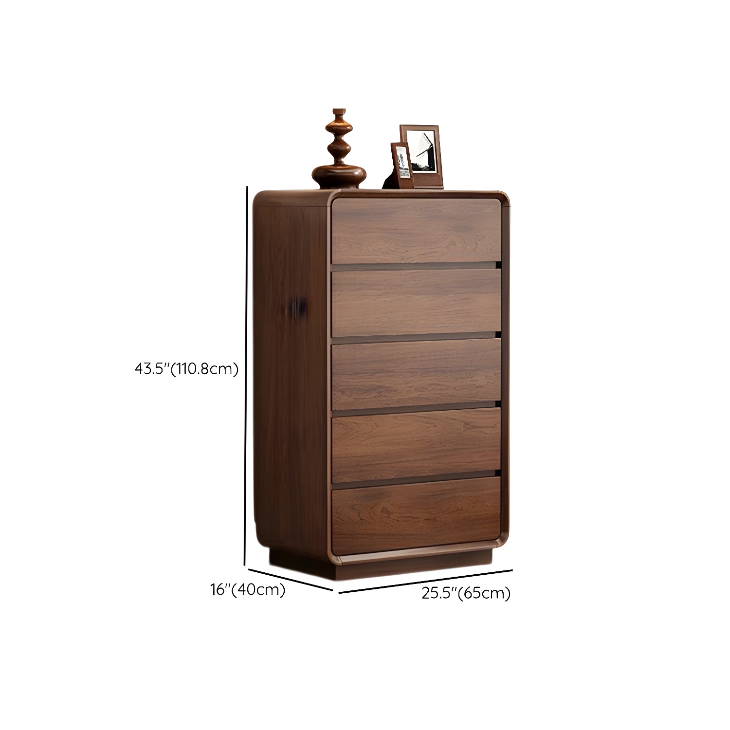 Drawers Included Rubber Wood Chest Brown Wood Grain Design for Home - image 18
