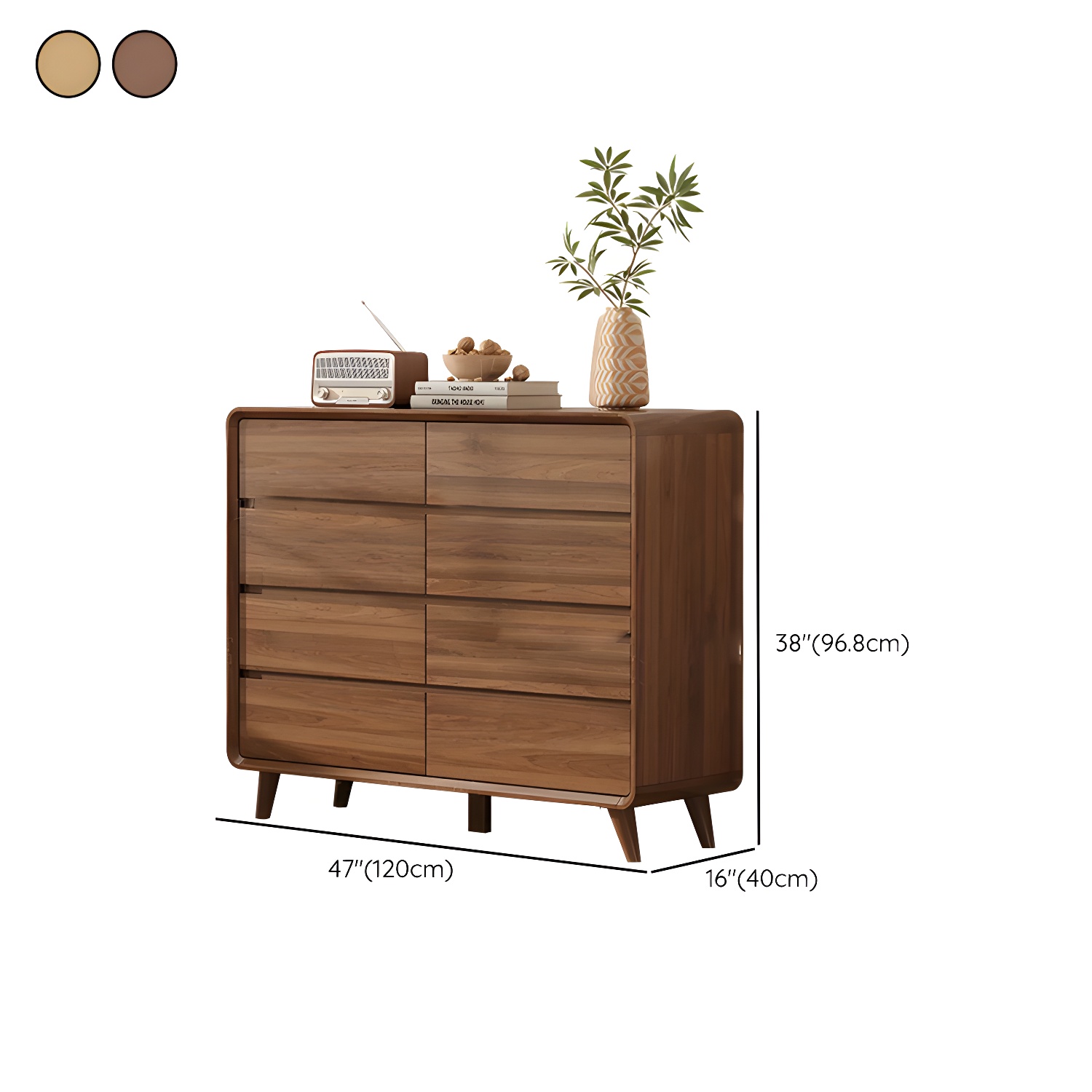 Drawers Included Rubber Wood Chest Brown Wood Grain Design for Home - image 16