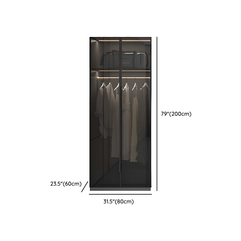 Midnight Black Unattached Lumber Armoire Cabinet with Soft Close Door, Interior Shelves, Clothing Rod and Soft Close Drawer - image 8