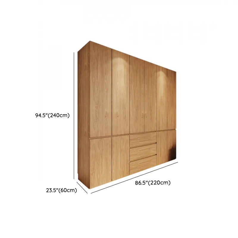 Wood Grain Minimalist Laminate Independent Wardrobe Closet with Soft Close Drawer, Soft Close Door, and Interior Shelves - image 25
