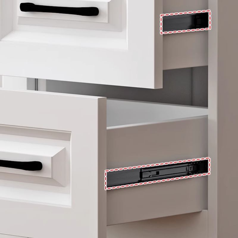 Sleek White Nordic Wooden Detached Almirah with Soft Close Drawers, Doors, and Clothing Rod - image 4