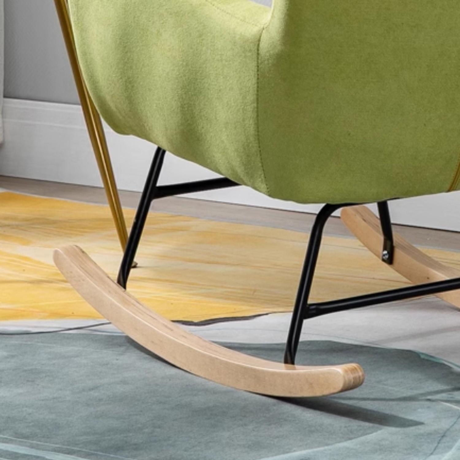 Stylish Modern Upholstered Rocking Chair with Tufted Design and Wood Legs - Support Up to 398 lbs - image 18