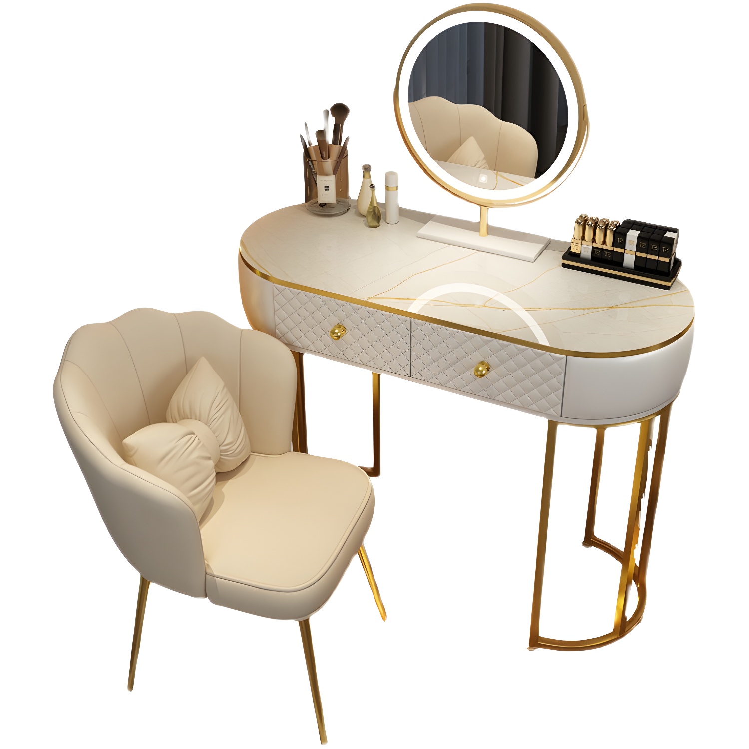 Scandinavian Wooden Vanity Dressing Table 29.9" H Bedroom Makeup Counter with Drawer - image 8
