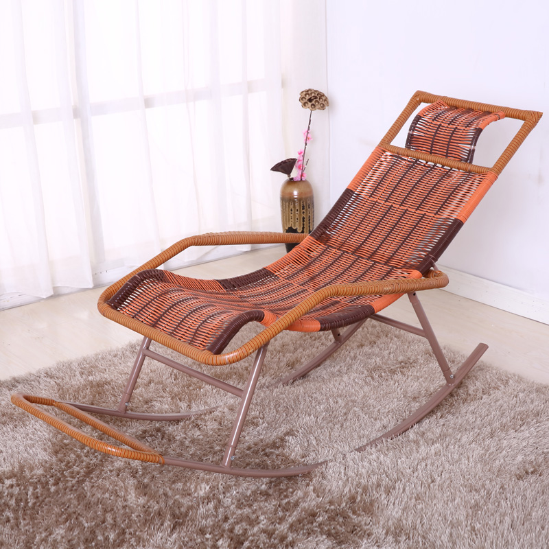 Ergonomic Wicker Front Porch Rocking Chairs with Rear Back, Stationary - image 5