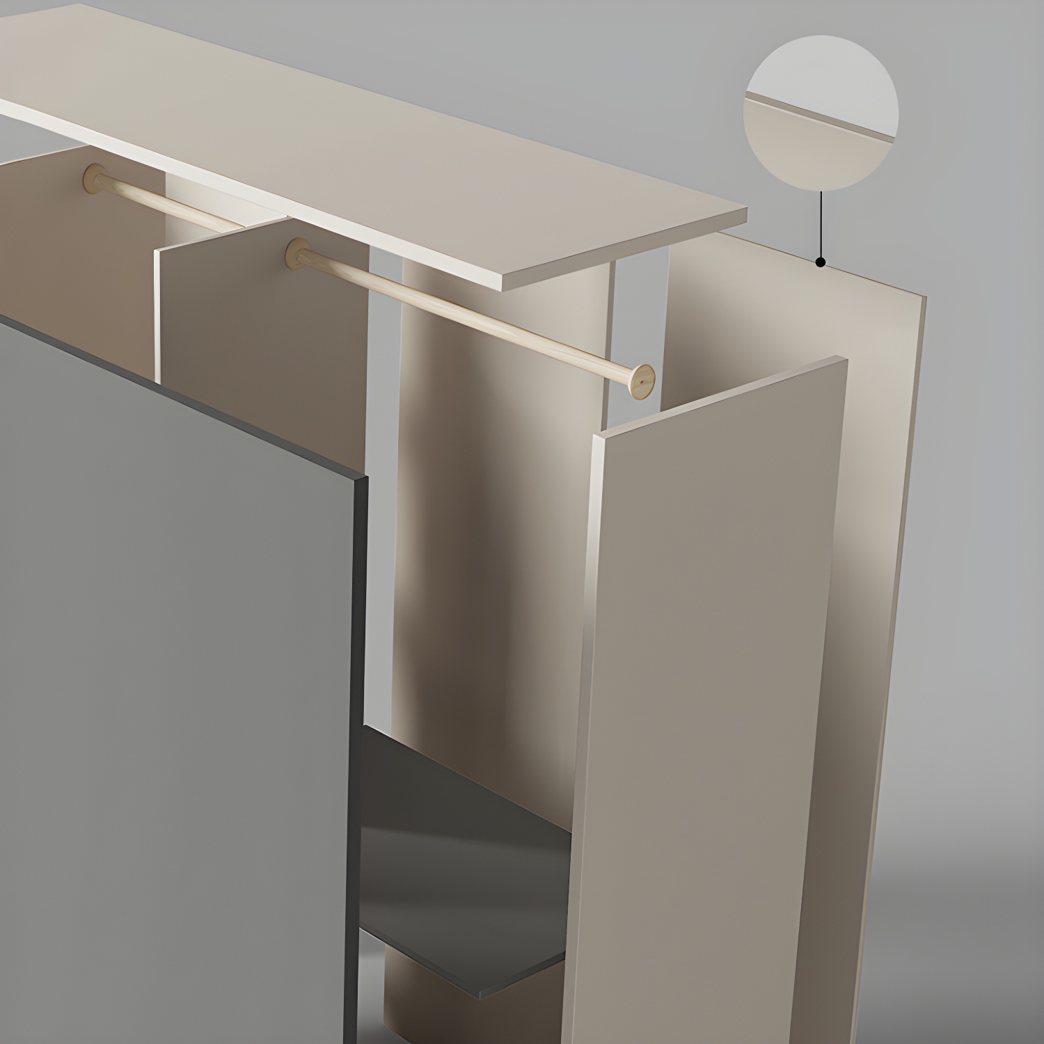 Natural Finish Modern Wardrobe Armoire Solid Wood and Engineered Wood Armoire - image 8