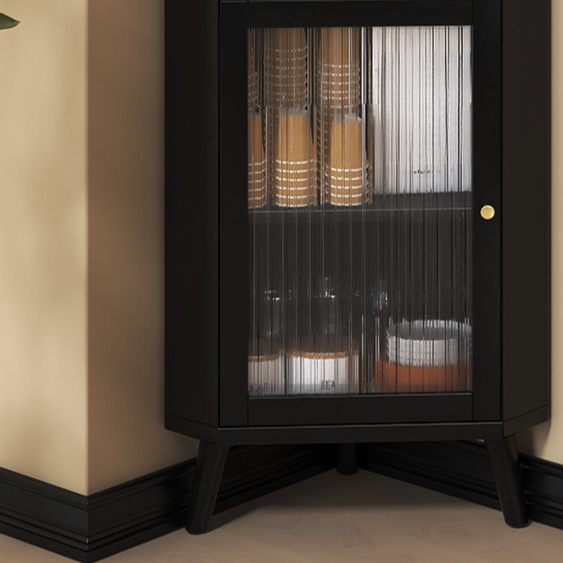 Standalone Corner Beech Midnight Black/Auburn Utility Storage Cabinet with Flexible Shelf, Glazed Door & 2 Cabinets/1 Cabinet - image 8