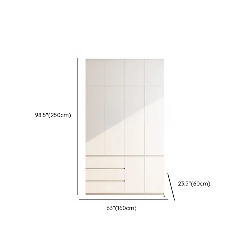 Minimalist Chalk Wooden Cabinet Armoire with Soft Close Drawer, Soft Close Door, Interior Shelves, and Clothing Rod - image 15