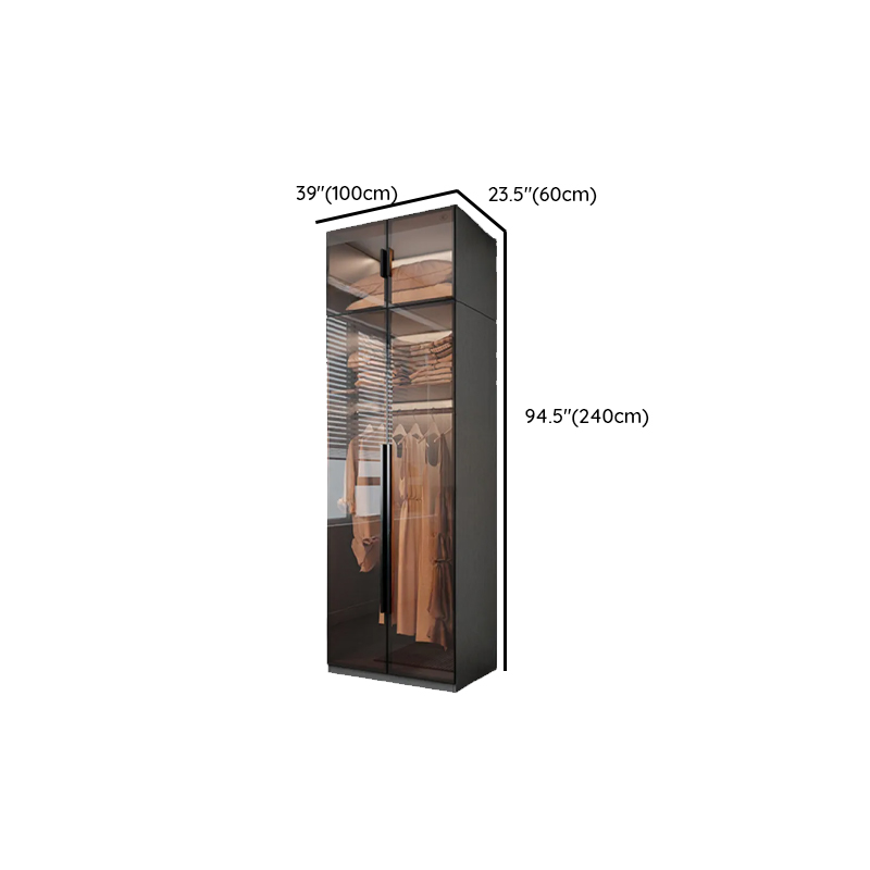 Transparent Simplistic Vitreous Wardrobe Closet with Soft Close Door, Interior Shelves, and Hanging Rod - image 19