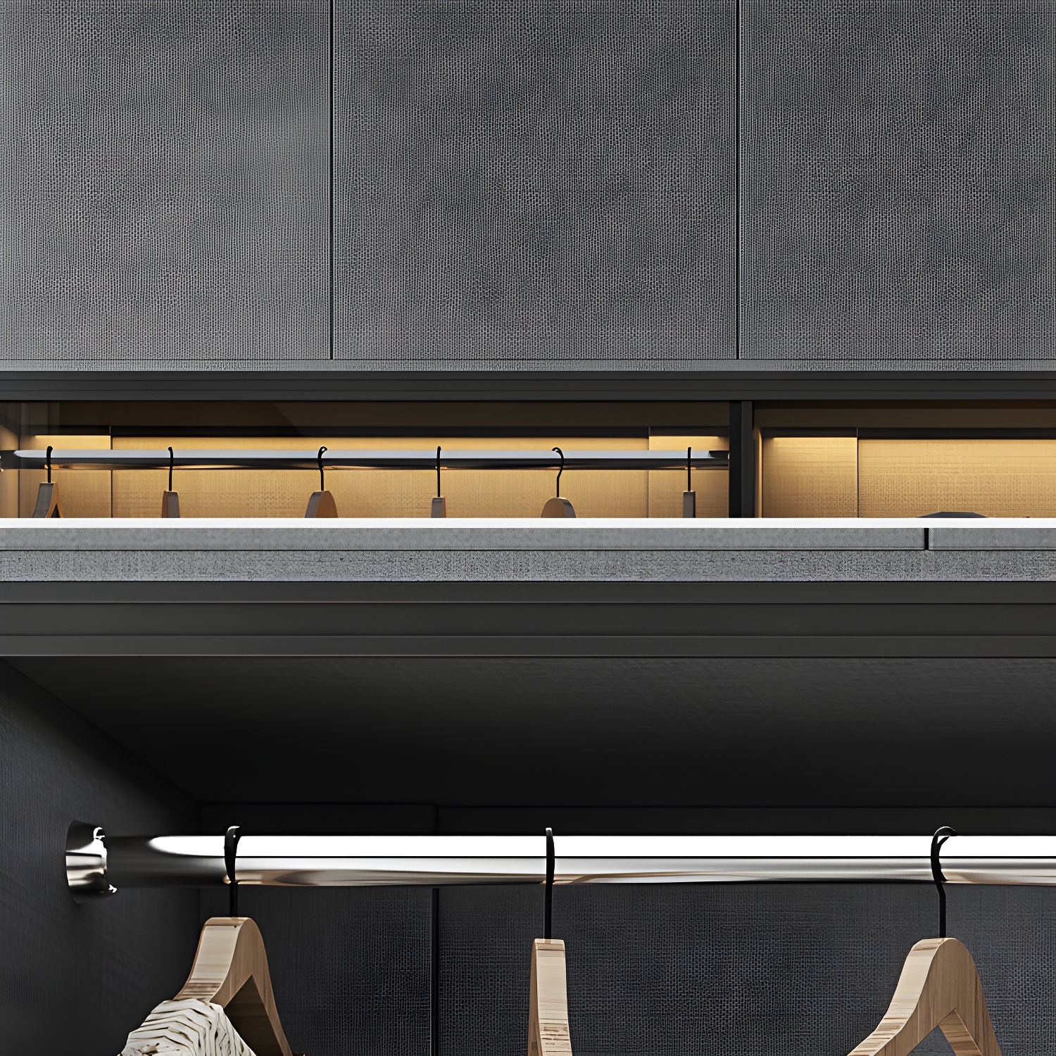 Modern Style Glass Wardrobe Bedroom Wardrobe Closet with 1 Drawer - image 6