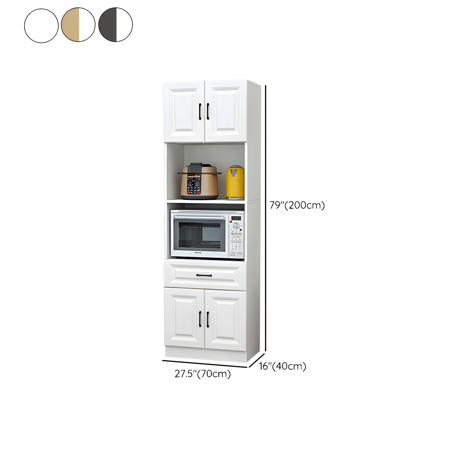 Wood Glam Server with Cabinets and Drawers - Narrow Size - Stylish and Functional - image 20