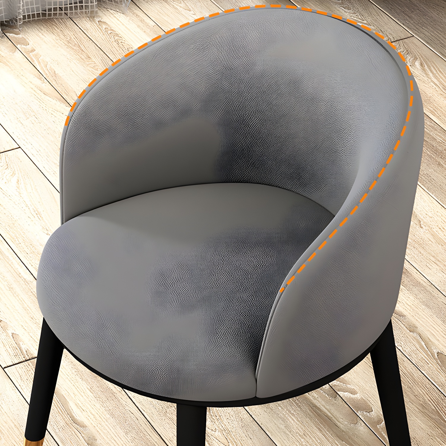 Contemporary Leather Home Arm Chair Solid Back Matte Finish Dining Chair - image 27
