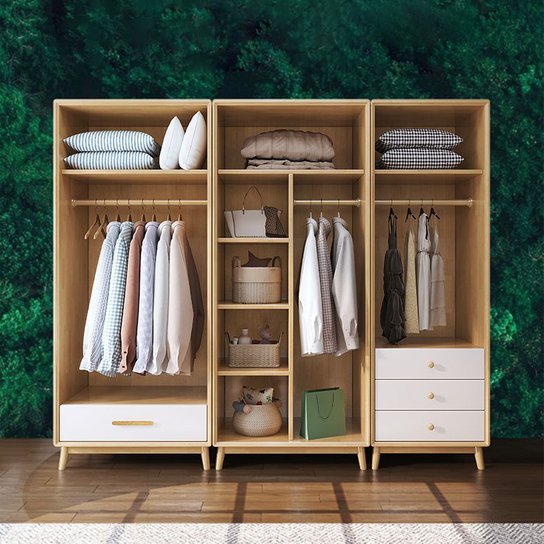Simplistic Wooden Almirah with Interior Shelves&Clothing Rack&Soft Close Drawer&Soft Close Door - image 6