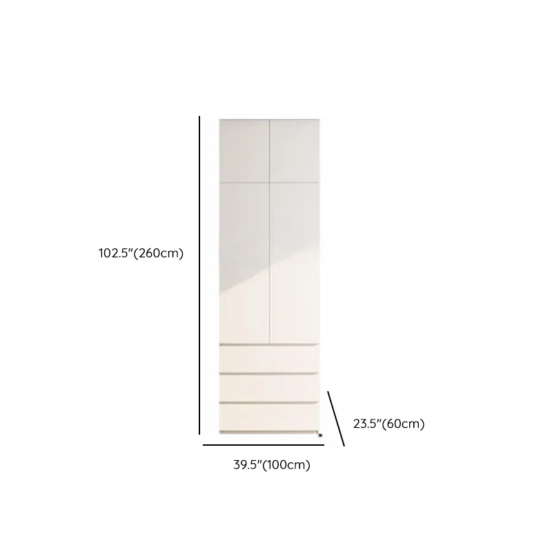 Minimalist Chalk Wooden Cabinet Armoire with Soft Close Drawer, Soft Close Door, Interior Shelves, and Clothing Rod - image 36