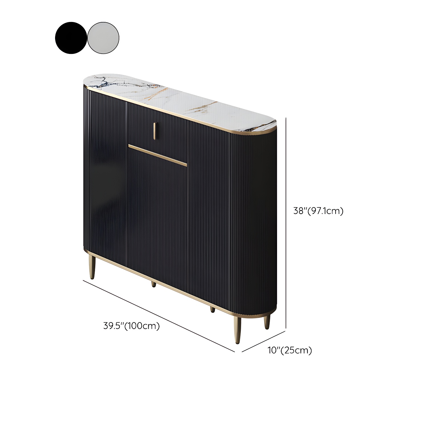 Glam Style Stone Top Sideboard Engineered Wood Side Board for Living Room - image 19