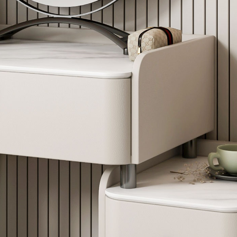 Orange/Gray/Beige Vanity Set with Drawers and Adjustable Brightness Mirror - image 10