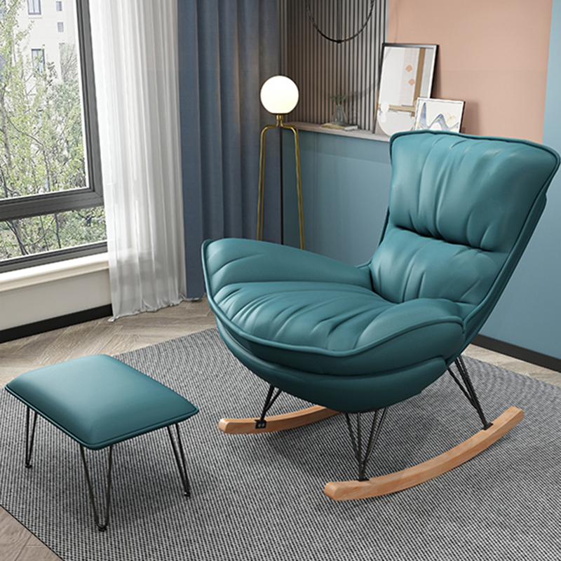 Natural Wood Armless Upholstered No Scratch or Stain Resistance Indoor Rocking Chair - image 19