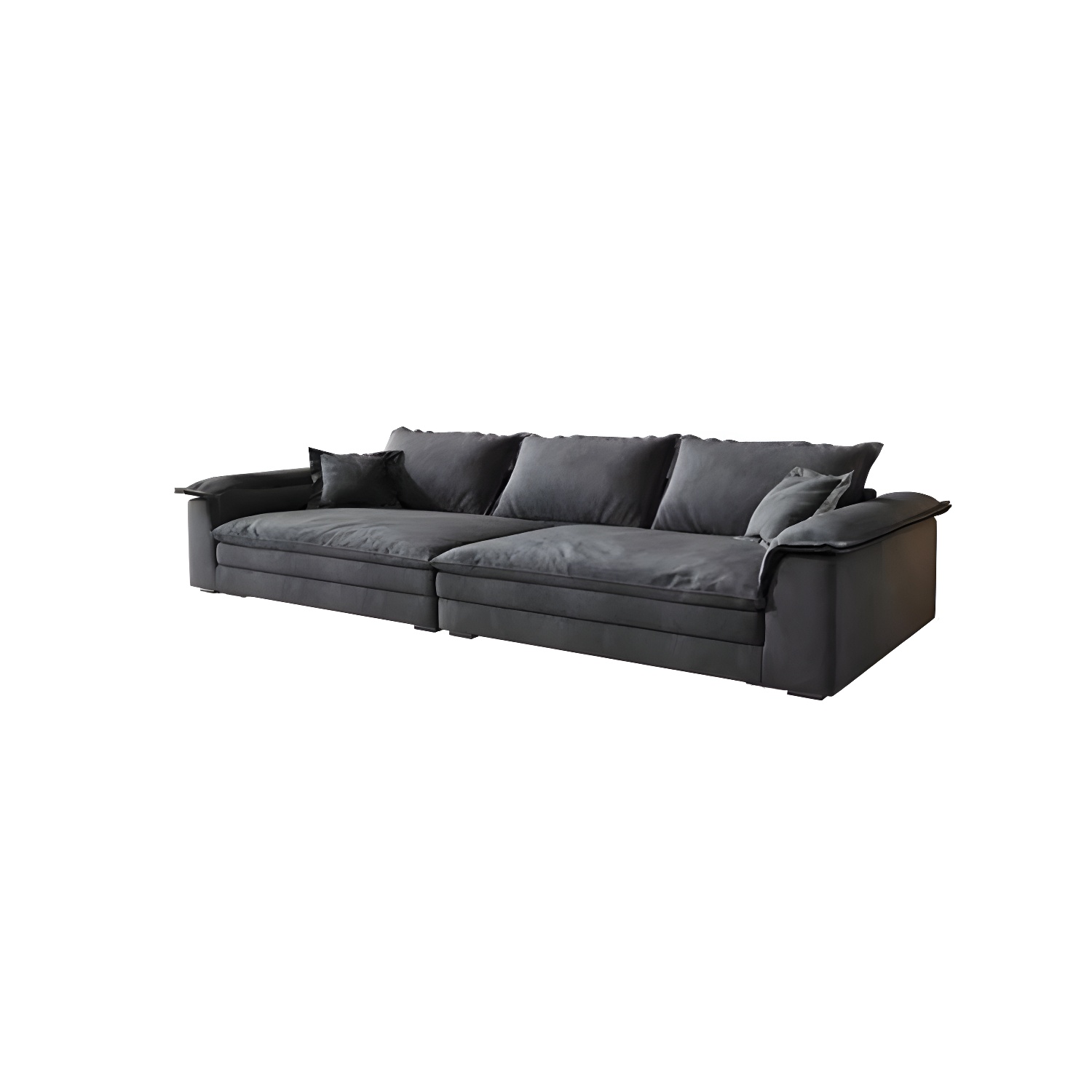 Grey Mid-Century Modern Sofa with Wood Frame and Tech Cloth Upholstery - image 5