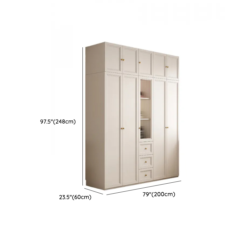 White Minimalist Laminate Wardrobe Closet with 3-Drawer, Soft Close Door, Interior Shelves, and Clothing Rod - image 24