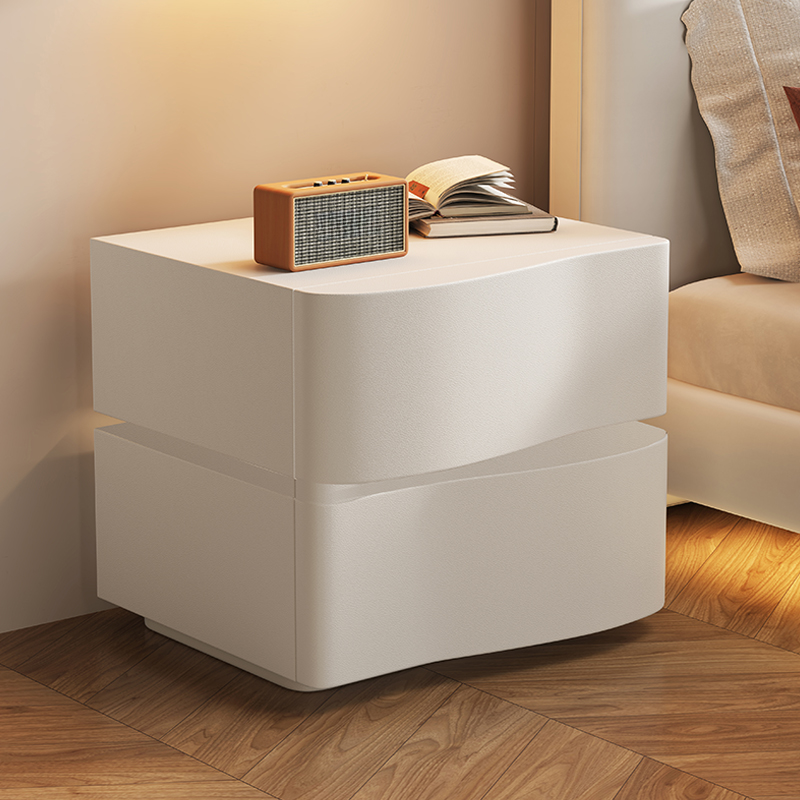 Organic Modern Drawer Storage Nightstand Synthetic Leather Illumination Light - image 3
