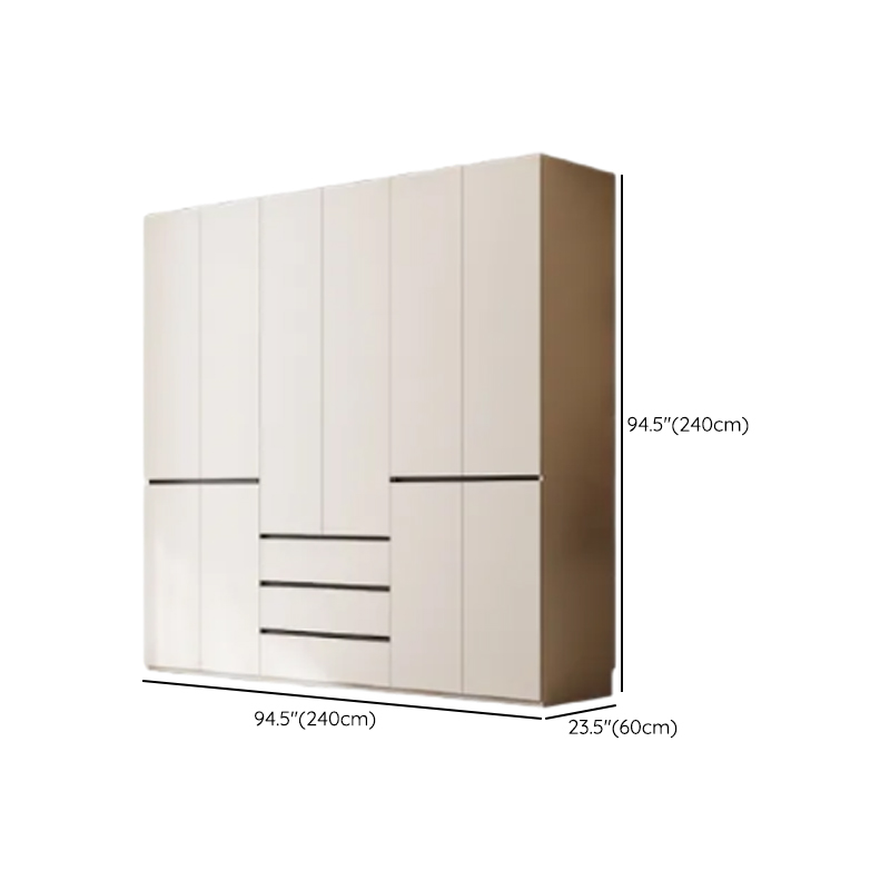 White Minimalist Laminate Independent Wardrobe Closet with Soft Close Drawer, Soft Close Door, and Interior Shelves - image 25