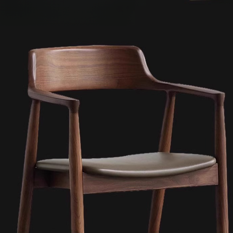 Casual Arm Chair with Uncovered Back, Upholstered, Walnut Timber Legs, Armrest, and Firm Stability - image 10