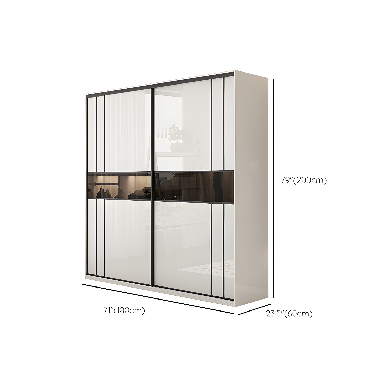 White Colour Wooden Wardrobe Cloth Rod Included Wardrobe Closet with Shelves - image 13