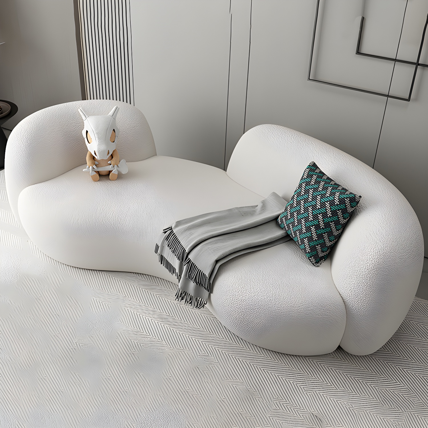 Modern Style Sofa with Curved Back and Padded Sponge Seat Sofa - image 13