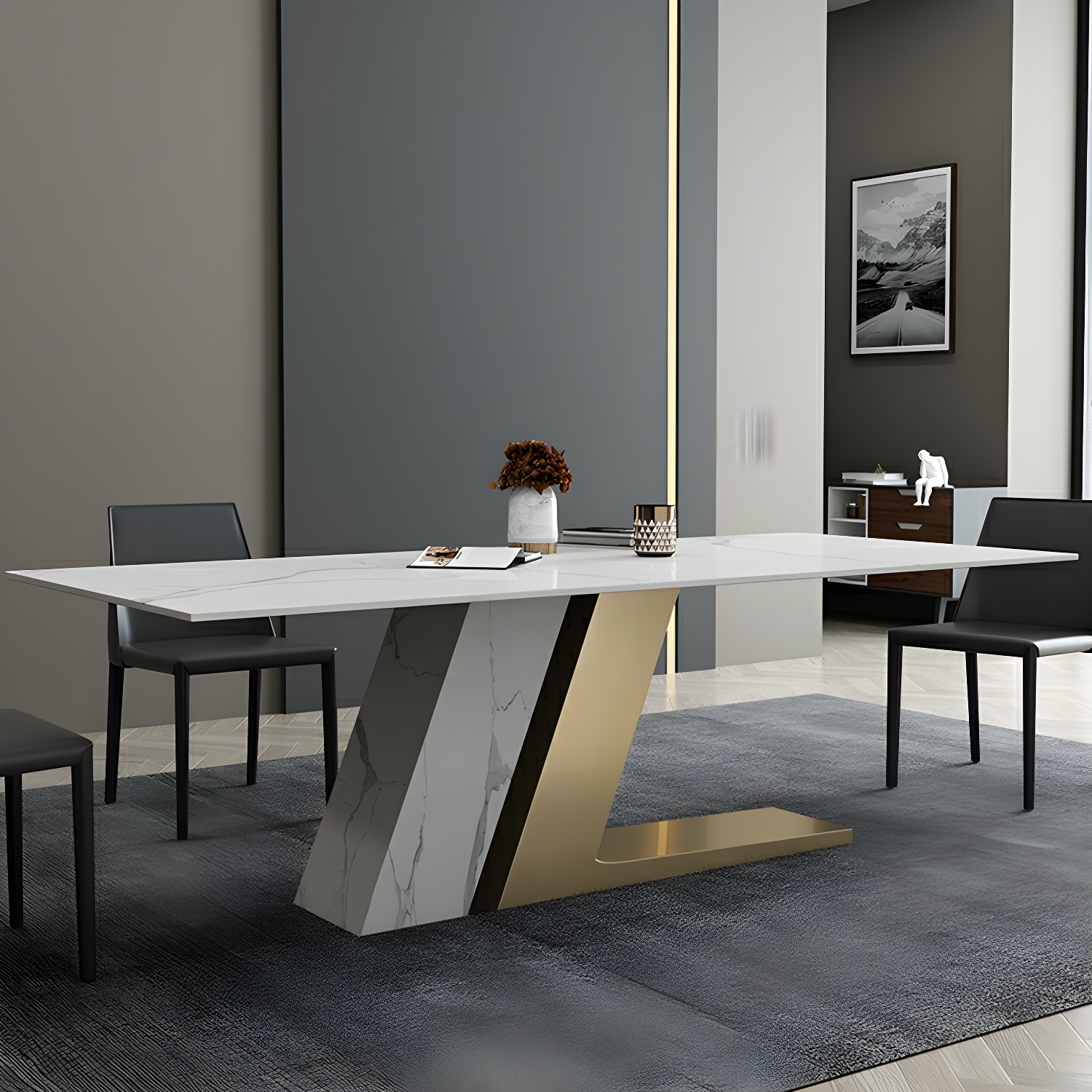 Contemporary 1/2/3/4/5/6/7 Pieces Dining Set Rectangle Dining Table Set