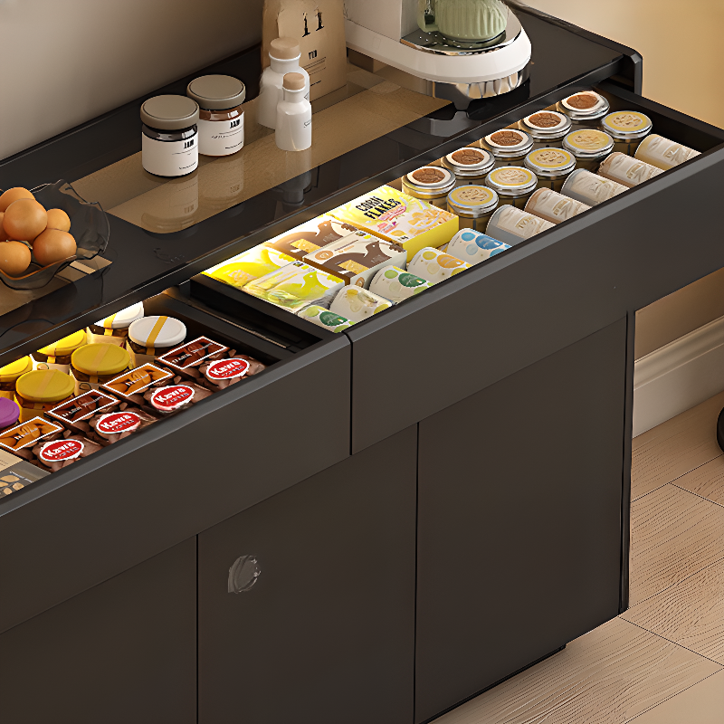 Elegant Sideboard with 8/12 Drawers, Glass Countertop, and Illuminating Lighting - image 7