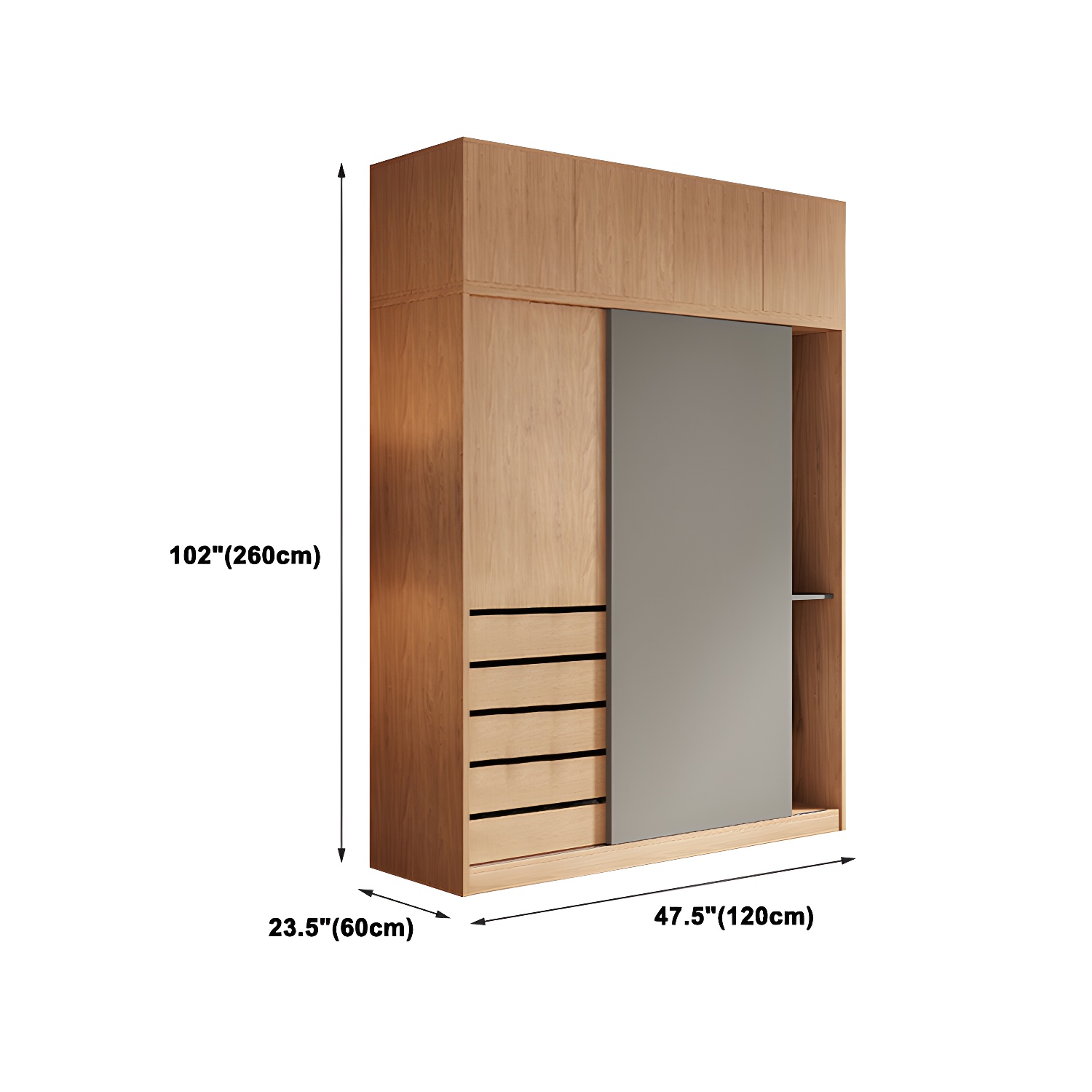 Natural Finish Modern Wardrobe Armoire Solid Wood and Engineered Wood Armoire - image 20