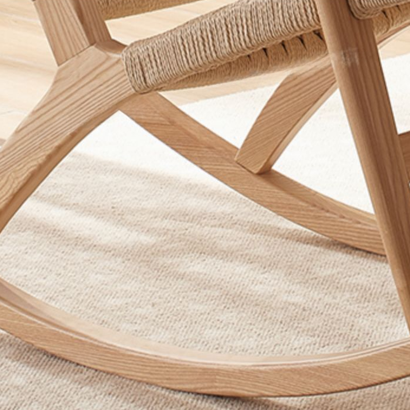 Asian Style Wicker Front Porch Rocking Chairs with Track Arm - image 10