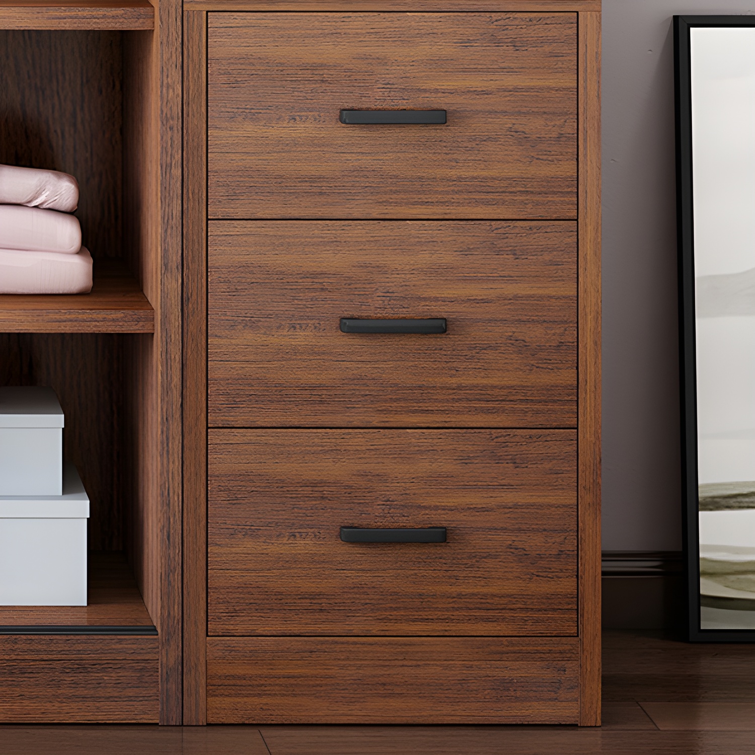 Solid Wood Frame Wardrobe Freestanding Wardrobe with Sliding Doors - image 10