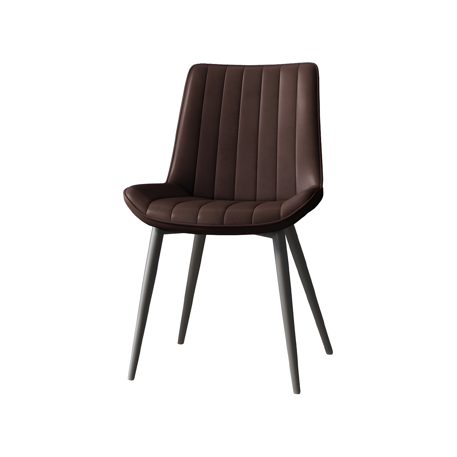 Scandinavian Study Room Leather Side Chair Matte Finish Parsons Dining Chairs - image 3