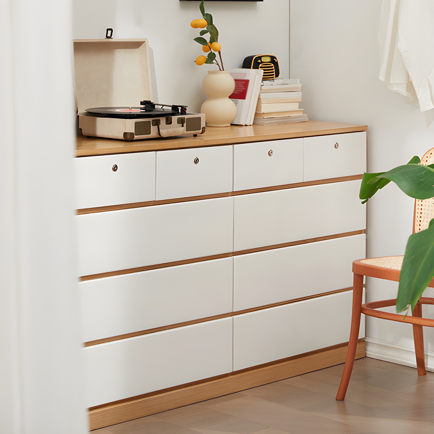 Elegant Medium Wood Scandinavian Dresser with Self-Close Drawers - image 10
