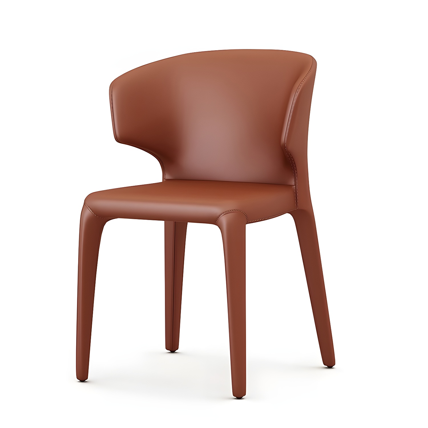 Designer Style Leather Arm Chair Wingback Matte Finish Single Dining Chair - image 10