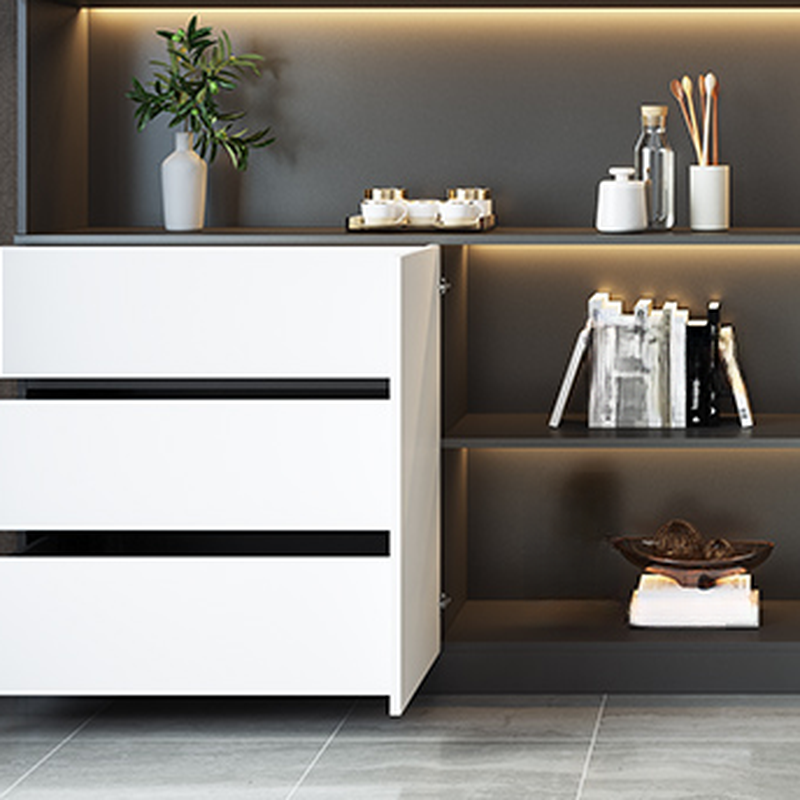 Standard/Wide Chalk 3 Drawers Closet 2 Shelves/1 Shelf Glass Doors Functional Storage Cabinet Sideboard - image 4