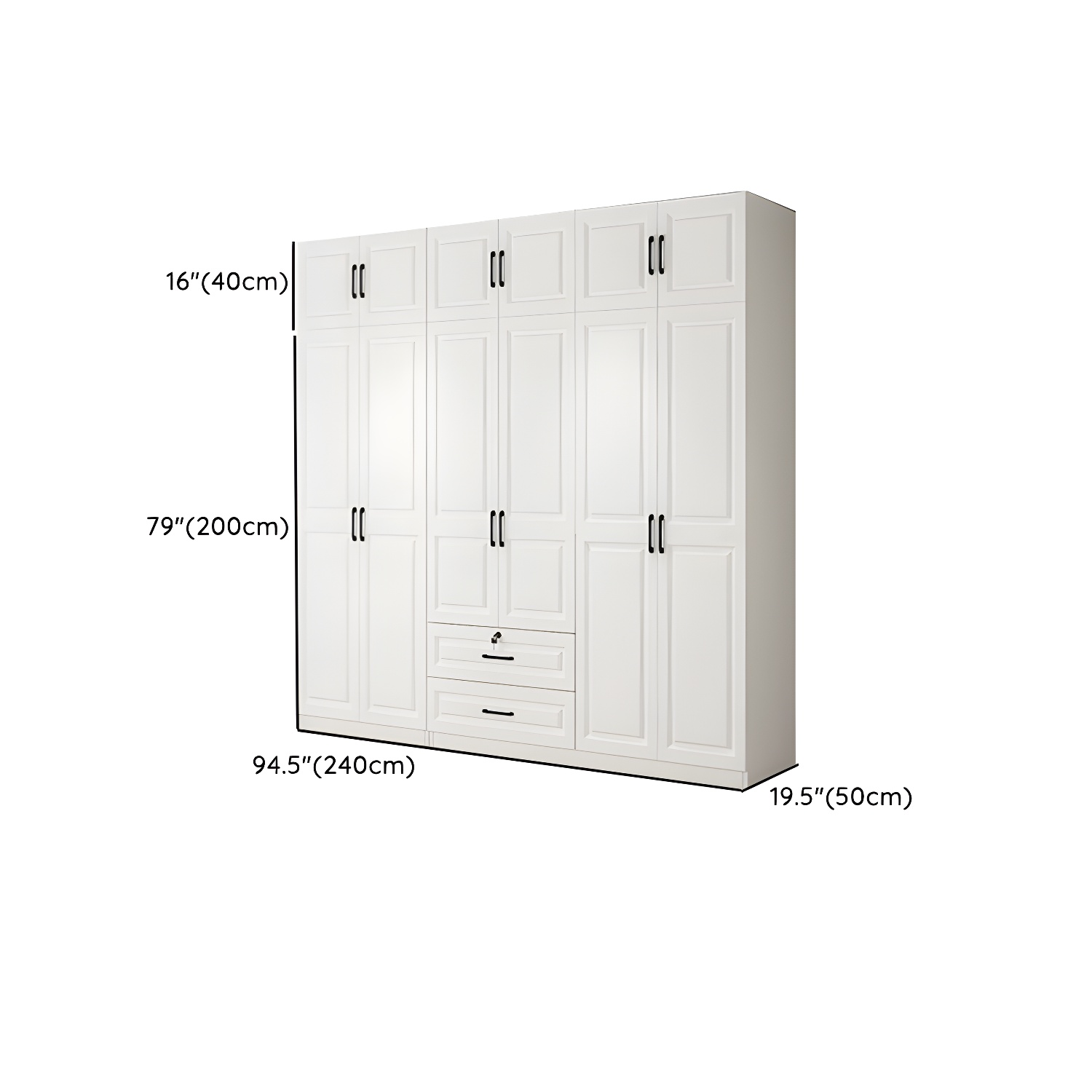White Wood Wardrobe Armoire with Drawers, Shelves, and Clothing Rod - image 23