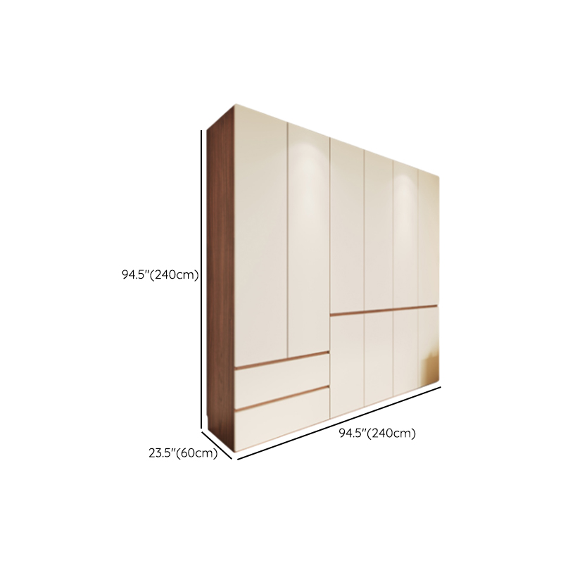 Beige Manufactured Wood Independent Wardrobe Closet with Soft Close Drawer, Soft Close Door, Interior Shelves, and Articulated Door Mechanism - image 18