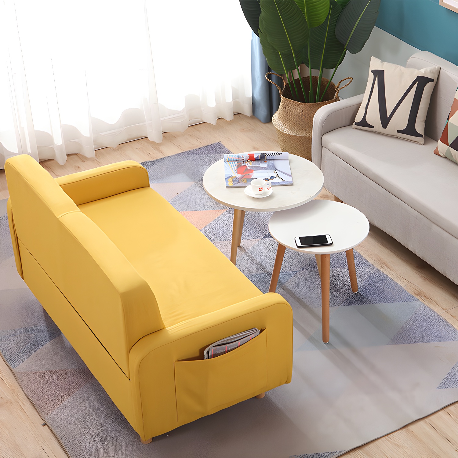 Contemporary Azure/Brown/Magenta Standard Sofa with Hidden Storage - image 22
