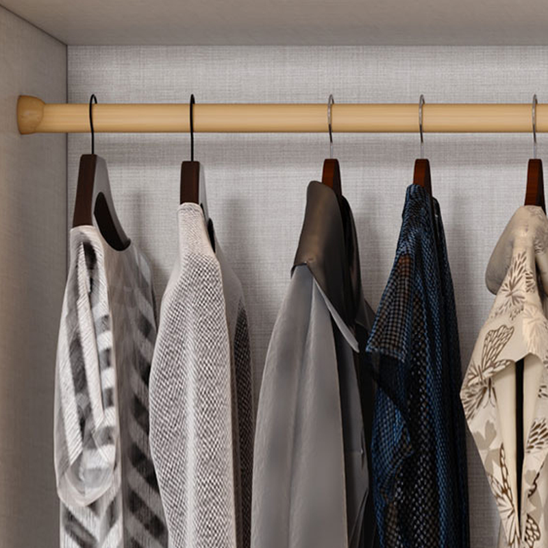 White Minimalist Manufactured Wood Wardrobe Closet with Compartments, Interior Shelves, and Clothing Rod - image 5