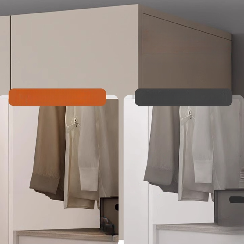 Light Gray Trendy Detached Armoire Cabinet with Soft Close Door, Interior Shelves, and Hanging Rod - image 5